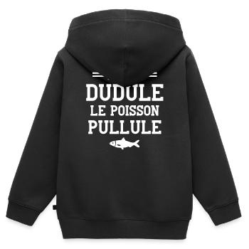 Fischer, Angelfan; Angelausflug - Kinder Premium Organic Zip Hoodie - Schwarz - Hinten - AI Model Kid Male (0cm)
