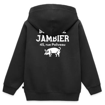 boucherie, boucher, film culte - Sweat Premium à capuche zippé enfant bio - noir - Dos - AI Model Kid Male (0cm)