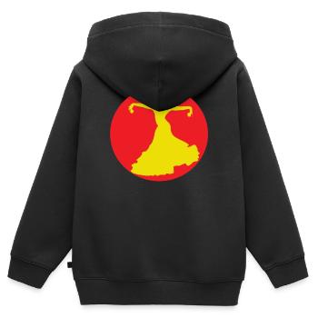 Flamencotänzerin aus Andalusien - Kinder Premium Organic Zip Hoodie - Schwarz - Hinten - AI Model Kid Male (0cm)