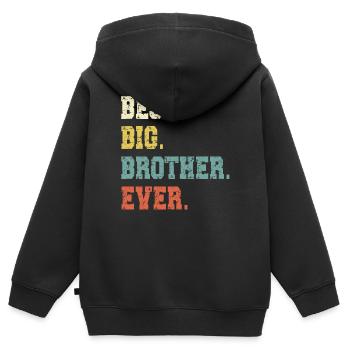Grote Broer - Kinder Premium zip hoodie biologisch - zwart - Achter - AI Model Kid Male (0cm)