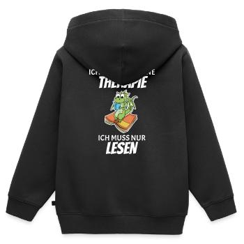 Bücher Drache Drachen - Kinder Premium Organic Zip Hoodie - Schwarz - Hinten - AI Model Kid Male (0cm)