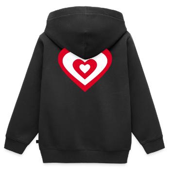 rotes Herz rot Herzen rot Herz Geschenk - Kinder Premium Organic Zip Hoodie - Schwarz - Hinten - AI Model Kid Male (0cm)