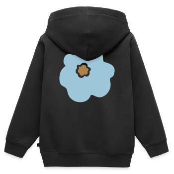Flower Flower Power Scandinavian Children Flower Blue - Kids Premium Organic Zip-up Hoodie - black - Back - AI Model Kid Male (0cm)