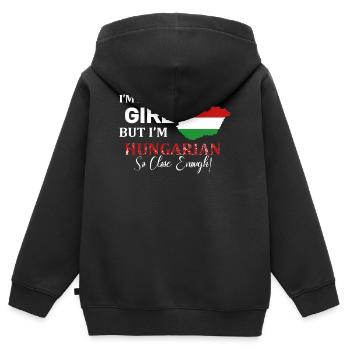 Ich bin kein perfektes Mädchen ungarisch - Kinder Premium Organic Zip Hoodie - Schwarz - Hinten - AI Model Kid Male (0cm)