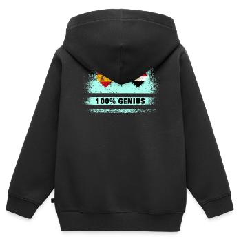 Spanien und Ägypten Flagge 100% genial - Kinder Premium Organic Zip Hoodie - Schwarz - Hinten - AI Model Kid Male (0cm)