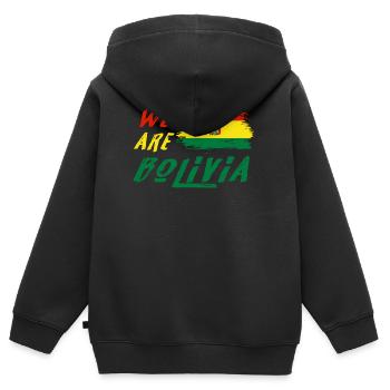 Wir sind Bolivien - Kinder Premium Organic Zip Hoodie - Schwarz - Hinten - AI Model Kid Male (0cm)