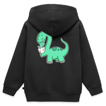 Dinosaur with baby dinosaur - Kids Premium Organic Zip-up Hoodie - black - Back - AI Model Kid Male (0cm)