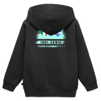 Italien und El Salvador 100% geniale Flagge - Kinder Premium Organic Zip Hoodie - Schwarz - Hinten - AI Model Kid Male (0cm)