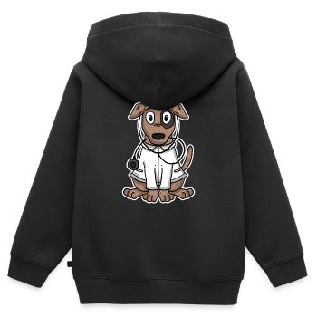 Tierarzt - Kinder Premium Organic Zip Hoodie - Schwarz - Hinten - AI Model Kid Male (0cm)
