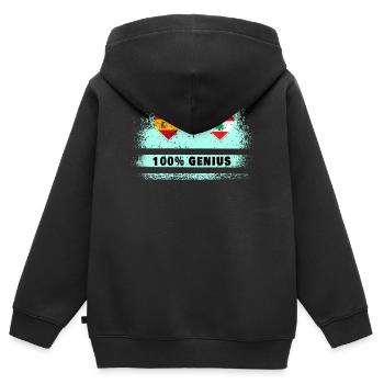 L’Espagne et le Liban drapeaux 100 % génie - Sweat Premium à capuche zippé enfant bio - noir - Dos - AI Model Kid Male (0cm)