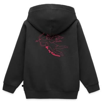 Cupidon Cupidon avec arc et ailes - Sweat Premium à capuche zippé enfant bio - noir - Dos - AI Model Kid Male (0cm)