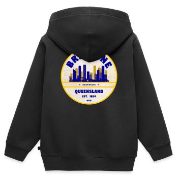 Brisbane Australie Skyline - Sweat Premium à capuche zippé enfant bio - noir - Dos - AI Model Kid Male (0cm)
