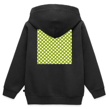 Green Background Texture Template Personalize - Kids Premium Organic Zip-up Hoodie - black - Back - AI Model Kid Male (0cm)