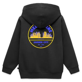 Melbourne Garden City Skyline - Sweat Premium à capuche zippé enfant bio - noir - Dos - AI Model Kid Male (0cm)