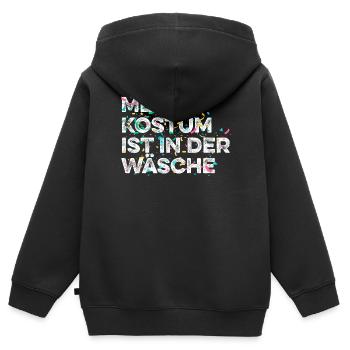 “Mein Kostüm ist in der Wäsche" Karneval - Kinder Premium Organic Zip Hoodie - Schwarz - Hinten - AI Model Kid Male (0cm)