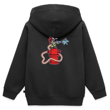 Fire hose fire brigade fire protection rescuer - Kids Premium Organic Zip-up Hoodie - black - Back - AI Model Kid Male (0cm)