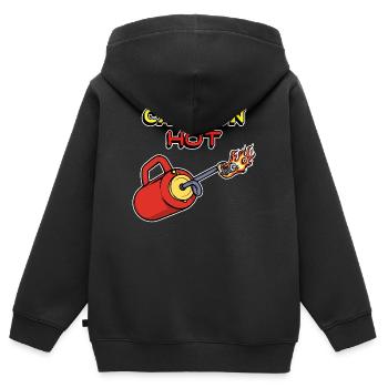 Fire Fire Brigade Fire Protection Statement Burning - Kids Premium Organic Zip-up Hoodie - black - Back - AI Model Kid Male (0cm)