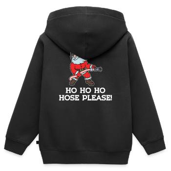 Fire Brigade Fire Protection Fire Hose Statement - Kids Premium Organic Zip-up Hoodie - black - Back - AI Model Kid Male (0cm)