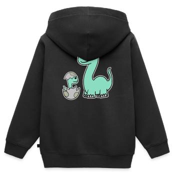 Dinosaur with baby dinosaur - Kids Premium Organic Zip-up Hoodie - black - Back - AI Model Kid Male (0cm)