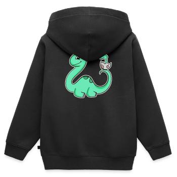 Dinosaur with baby dinosaur - Kids Premium Organic Zip-up Hoodie - black - Back - AI Model Kid Male (0cm)