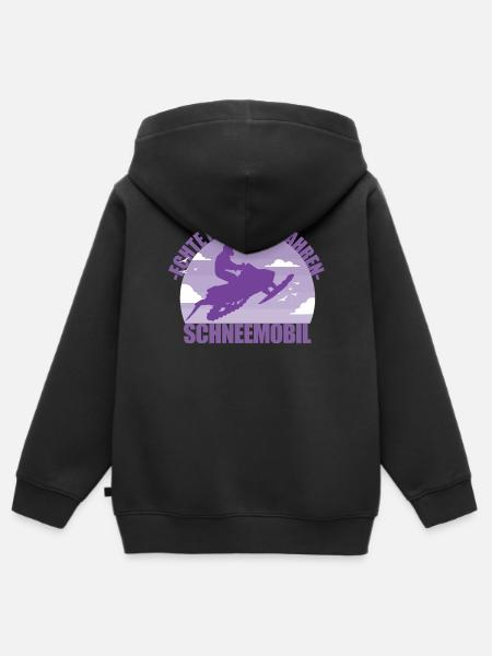 Schneemobil Winter Offroad Mädchen Geschenk - Kinder Premium Organic Zip Hoodie - Schwarz