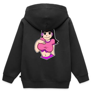 Anime - Kinder Premium Organic Zip Hoodie - Schwarz - Hinten - AI Model Kid Male (0cm)