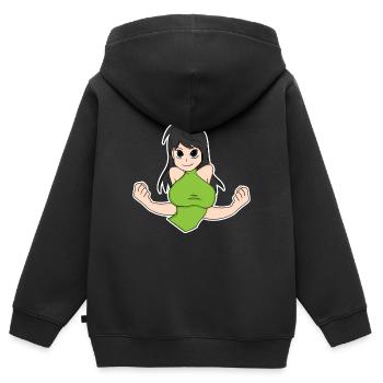 Anime - Kinder Premium Organic Zip Hoodie - Schwarz - Hinten - AI Model Kid Male (0cm)