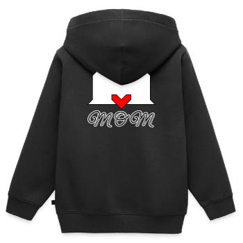 Mutterliebe best mum best MOM - Kinder Premium Organic Zip Hoodie - Schwarz - Hinten - AI Model Kid Male (0cm)