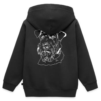Airedale Terrier - Sweat Premium à capuche zippé enfant bio - noir - Dos - AI Model Kid Male (0cm)