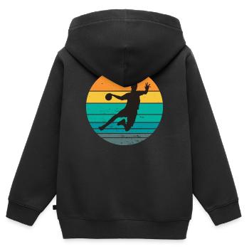 Handball, Handballfan, Handball spielen - Kinder Premium Organic Zip Hoodie - Schwarz - Hinten - AI Model Kid Male (0cm)