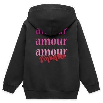 T-Shirt amour Valentinstag 14 Februar Liebe Liebe - Kinder Premium Organic Zip Hoodie - Schwarz - Hinten - AI Model Kid Male (0cm)