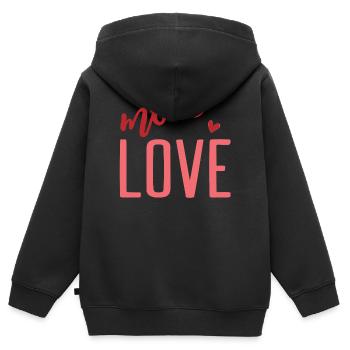 t-shirt plus d’amour Saint-Valentin Saint-Valentin - Sweat Premium à capuche zippé enfant bio - noir - Dos - AI Model Kid Male (0cm)