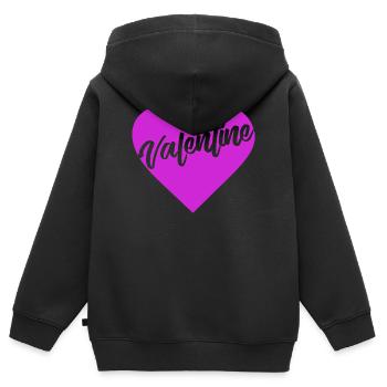 t-shirt coeur valentin coeur Saint-Valentin amour - Sweat Premium à capuche zippé enfant bio - noir - Dos - AI Model Kid Male (0cm)