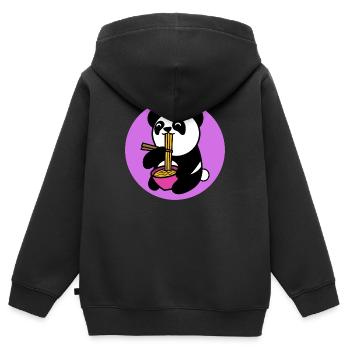 Panda Manga Anime Comic Popkultur Japanisch - Kinder Premium Organic Zip Hoodie - Schwarz - Hinten - AI Model Kid Male (0cm)