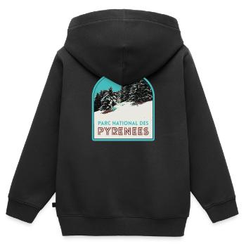 Pyrenees National Park under the snow - Kids Premium Organic Zip-up Hoodie - black - Back - AI Model Kid Male (0cm)