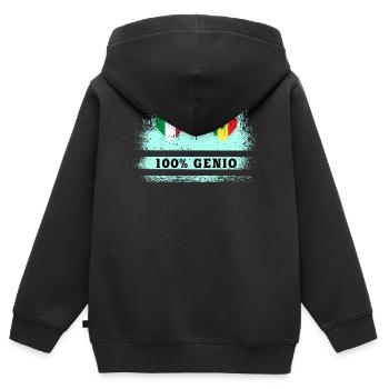 Italien und Schweiz 100% geniale Flagge - Kinder Premium Organic Zip Hoodie - Schwarz - Hinten - AI Model Kid Male (0cm)