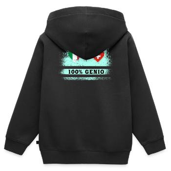 Italien und Schweiz 100% geniale Flagge - Kinder Premium Organic Zip Hoodie - Schwarz - Hinten - AI Model Kid Male (0cm)