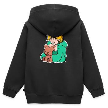 Manga Anime Popkultur Zeichentrick Cosplay Japan - Kinder Premium Organic Zip Hoodie - Schwarz - Hinten - AI Model Kid Male (0cm)
