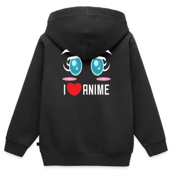 Popkultur Comic zeichentrick Anime Statement Herz - Kinder Premium Organic Zip Hoodie - Schwarz - Hinten - AI Model Kid Male (0cm)