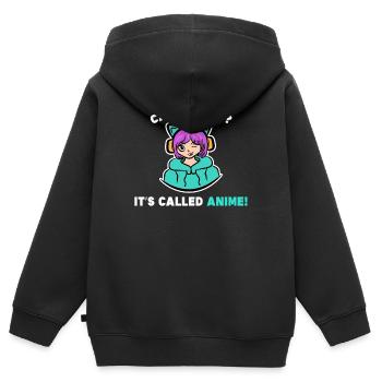 Zeichentrick Statement Manga Comic Cosplay Asien - Kinder Premium Organic Zip Hoodie - Schwarz - Hinten - AI Model Kid Male (0cm)