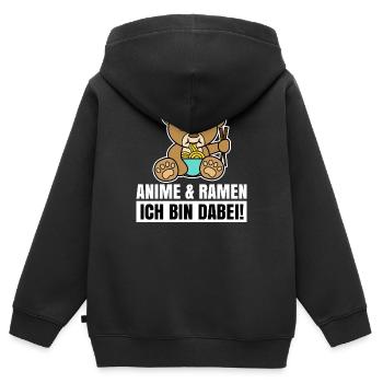 Anime Statement Zeichentrick Manga Popkultur Nerdy - Kinder Premium Organic Zip Hoodie - Schwarz - Hinten - AI Model Kid Male (0cm)