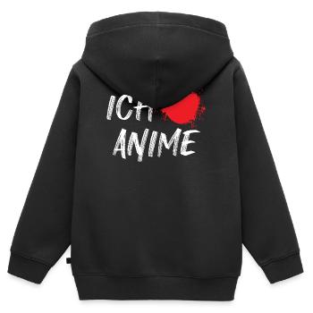 Herz Anime Statement Zeichentrick Comic Popkultur - Kinder Premium Organic Zip Hoodie - Schwarz - Hinten - AI Model Kid Male (0cm)