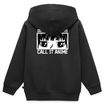 Manga Anime Statement Zeichentrick Japan Popkultur - Kinder Premium Organic Zip Hoodie - Schwarz - Hinten - AI Model Kid Male (0cm)