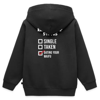 Comic Anime Popkultur Asiatisch Statement Asien - Kinder Premium Organic Zip Hoodie - Schwarz - Hinten - AI Model Kid Male (0cm)