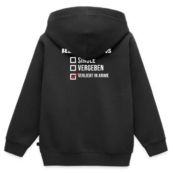 Anime Statement Manga Popkultur Kanji Japan - Kinder Premium Organic Zip Hoodie - Schwarz - Hinten - AI Model Kid Male (0cm)