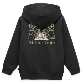 Mdina City Gate, Malta, Europe - Kids Premium Organic Zip-up Hoodie - black - Back - AI Model Kid Male (0cm)