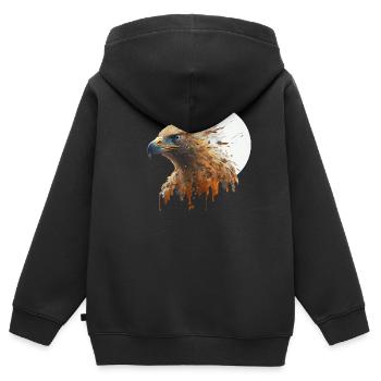 Schöner Amerikanischer Adler - Kinder Premium Organic Zip Hoodie - Schwarz - Hinten - AI Model Kid Male (0cm)