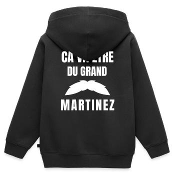 réforme des retraites, Mendez, Martinez - Sweat Premium à capuche zippé enfant bio - noir - Dos - AI Model Kid Male (0cm)
