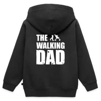 The walking dad - Sweat Premium à capuche zippé enfant bio - noir - Dos - AI Model Kid Male (0cm)