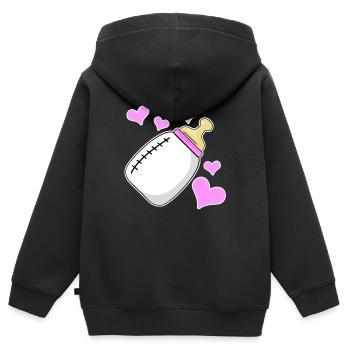 Tochter Milchflasche Mädchen Schwanger Geburt - Kinder Premium Organic Zip Hoodie - Schwarz - Hinten - AI Model Kid Male (0cm)
